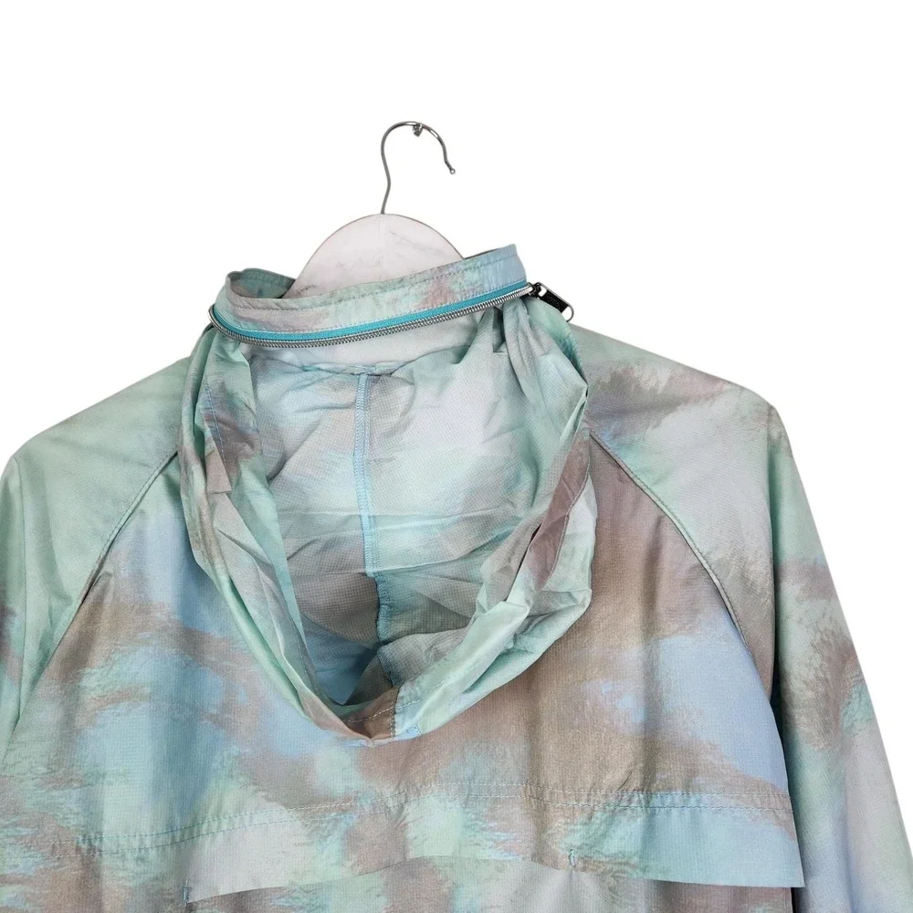 Free People To Dye For Jacket Womens XS Blue Packable Fanny Pack Hooded Pockets